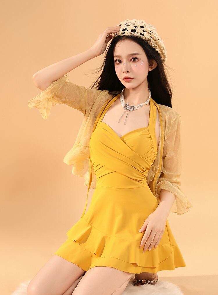 好感度UP 全4色 カジュアル 半袖 Tシャツ 水着 ワンピース ＜U-11816＞